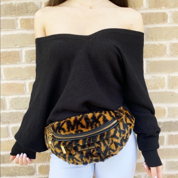 Michael Kors Waist Bag Fanny Pack MK Leopard Black - Picture 3 of 8